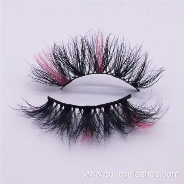 pink mink lashes full strip colorful mink eyelashes